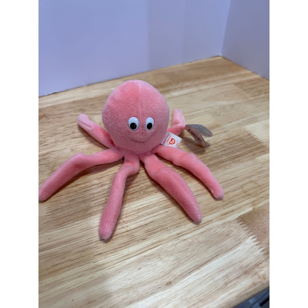 Inky the Octopus Beanie Baby – Pink – Excellent Condition